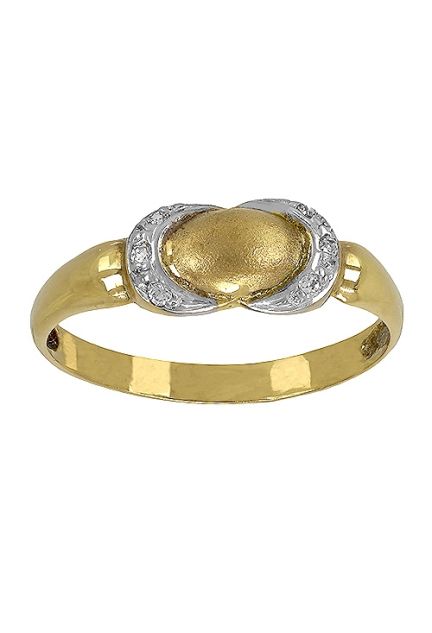 anillo oro amarillo niña 1ª Comunión 18 kilates con circonitas 037_2210-S