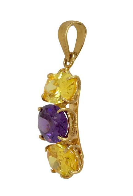 colgante oro 18 ktes y piedras precio de ocasion 005_07709 vista oblicua