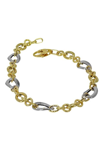 pulsera oro 18 ktes eslabones como asas oro blanco y oro amarillo 243_458-01140