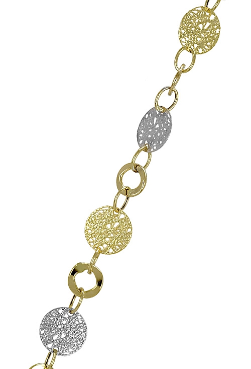 pulsera oro blanco y amarillo eslabones como discos trenzados 243_028-09762 vista detallada