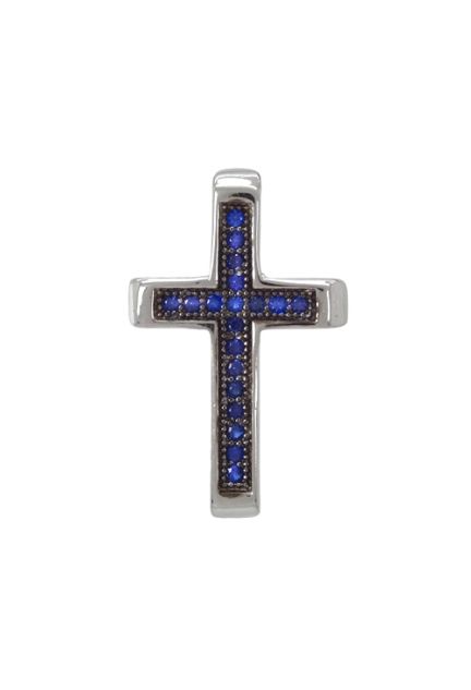 Cruz en plata de ley con piedras color zafiro para mujer a precios baratos 280_2030258-Z