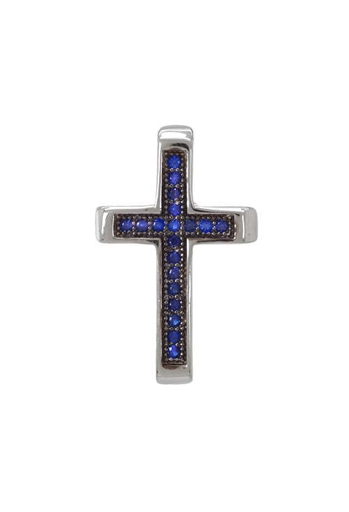 Cruz en plata de ley con piedras color zafiro para mujer 280_2030258-Z Cruz en plata de ley con piedras color zafiro para mujer a precios baratos 280_2030258-Z