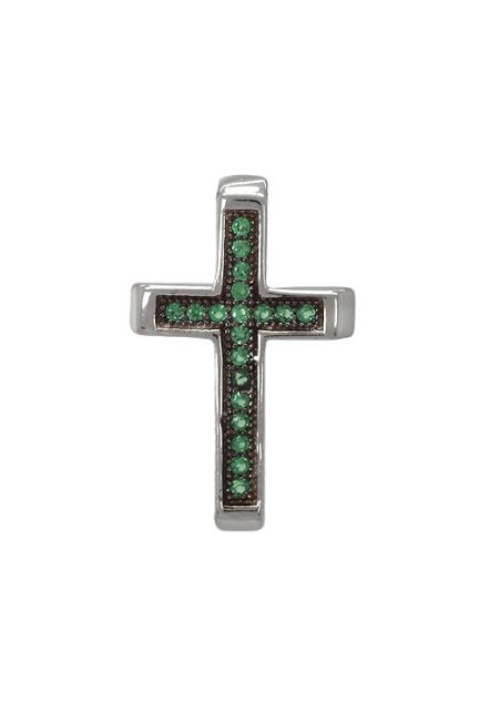 Cruz plata ley con piedras verdes 280_2030258-E