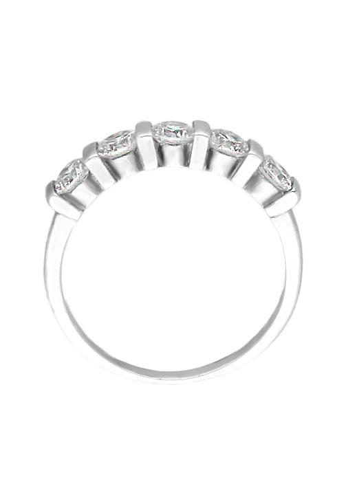 Anillo plata ley con circonitas media alianza para mujer 280_2010587 media alianza plata con circonitas foto cenital 280_2010587_02