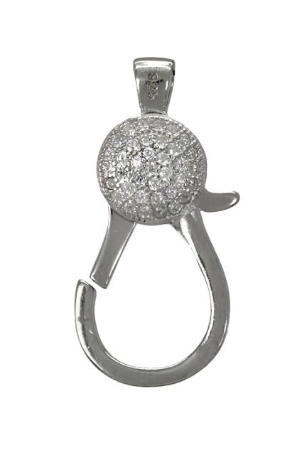 Mosquetón en plata y circonitas para llevar de colgante a precios baratos 280_2030390