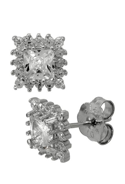 Pendientes de plata orla cuadrada Joyas de mujer a precios baratos