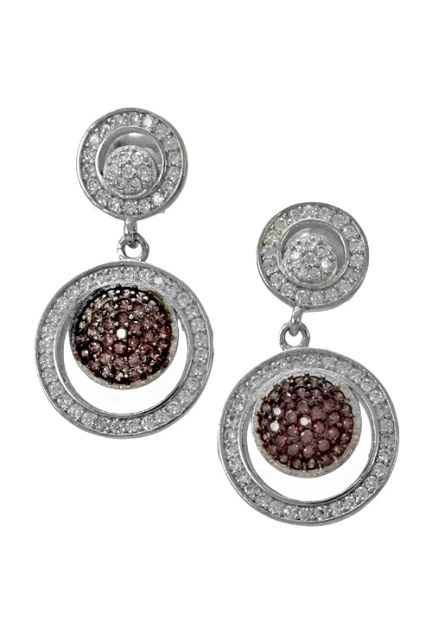 Pendientes largos plata ley con cristal Checo topacio fume 280_2021732-C Pendientes largos plata ley con swarovski rojo rubi 280_2021732-C