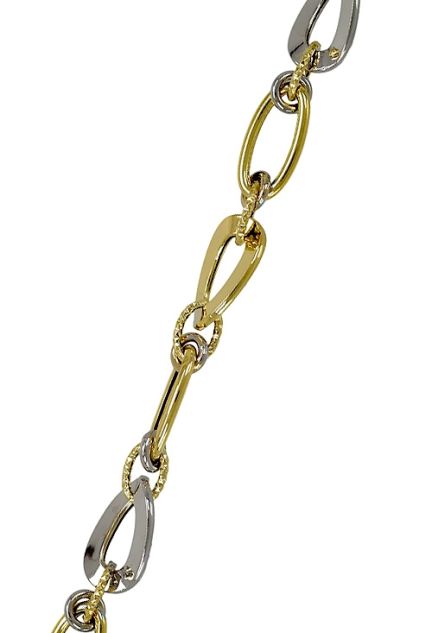 Pulsera oro bicolor 18 ktes eslabones combinados 243_458-00151 foto 2