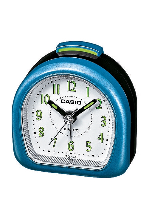 Reloj despertador Casio analógico fácil manejo azul y negro TQ-148-1DF