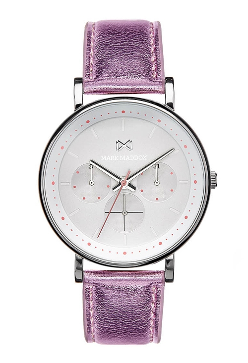 Reloj Mark Maddox en acero y cuero fucsia 145_MC0101-17