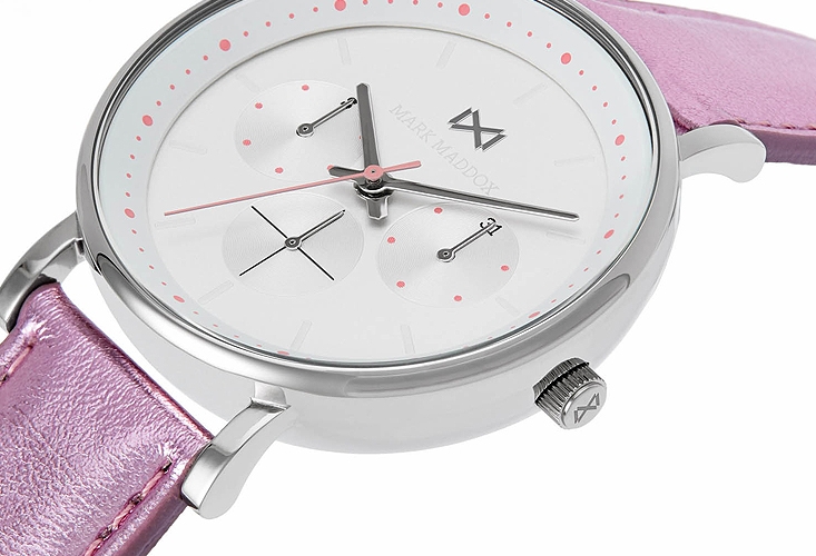 Reloj Mark Maddox en acero y cuero fucsia 145_MC0101-17-1