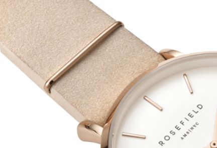 Reloj Rosefield caja en acero chapado Ip oro rosa, correa piel 283_WSPG-W73-1