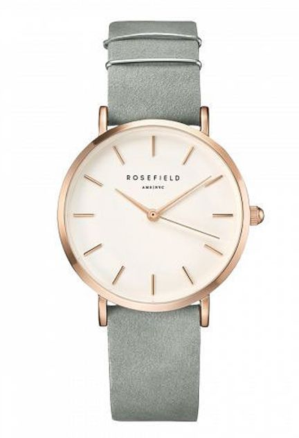 Reloj Rosefield caja en acero chapado Ip oro rosa, correa piel WMGR-W74