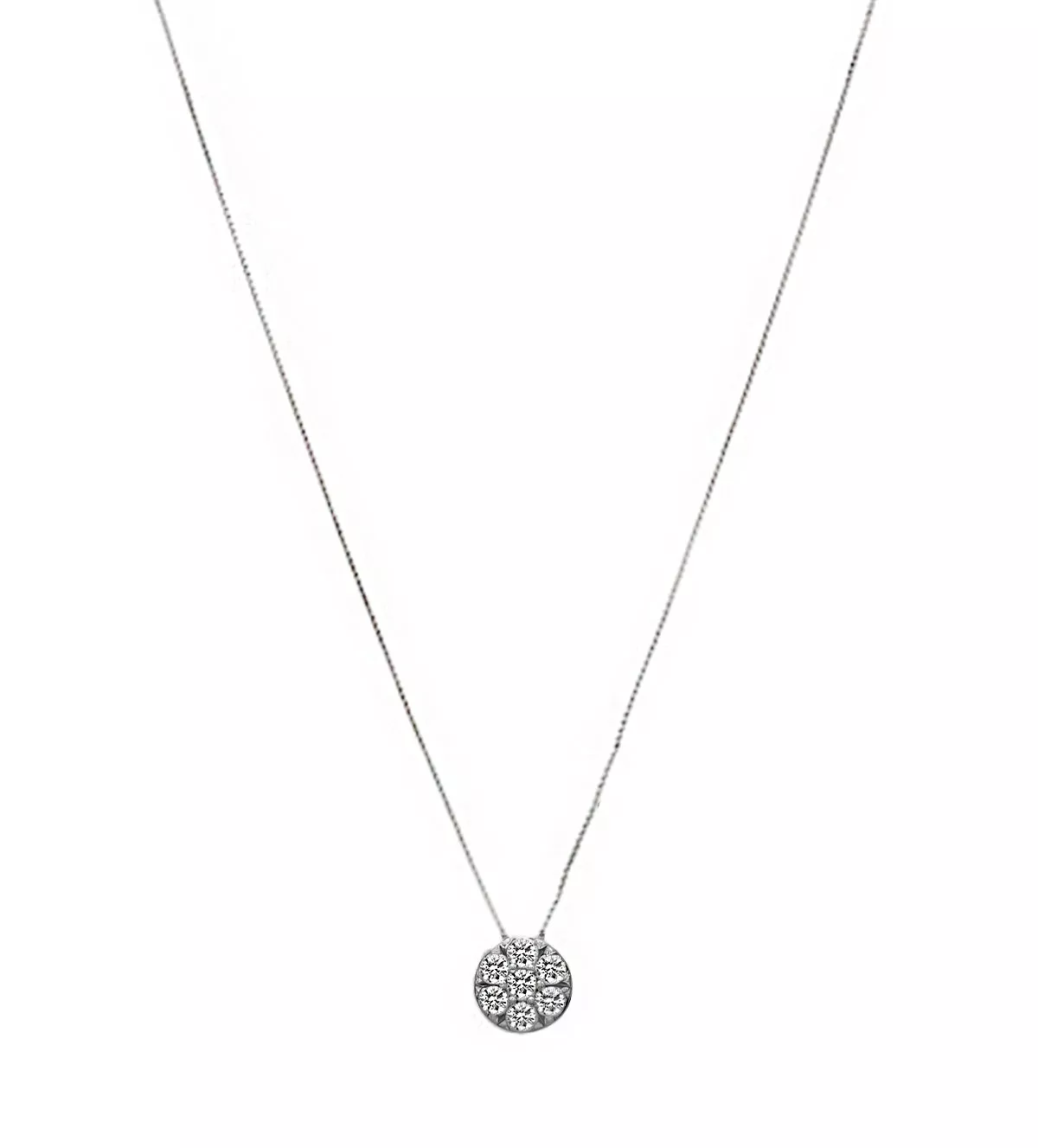 Gargantilla de oro blanco motivo roseta diamantes 095_523431 gargantilla de oro blanco con diamantes