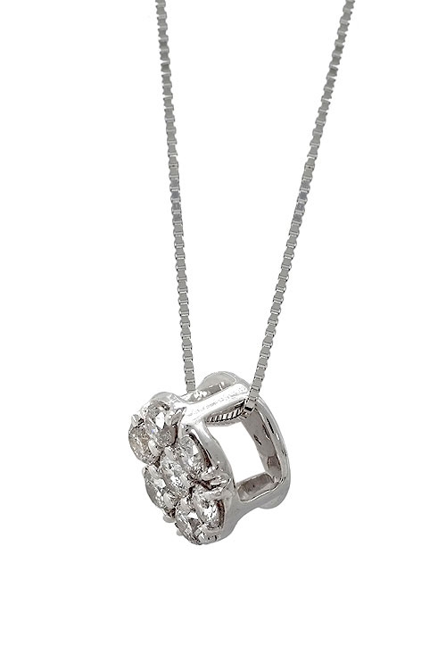 gargantilla oro blanco y diamantes precio de oferta motivo tipo roseta, vista oblicua 095_523431_01