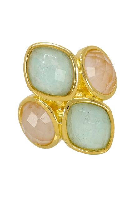 Anillo de plata con amazonita y cuarzo rosa a precios baratos 252_BR12647 Sortija grande para mujer