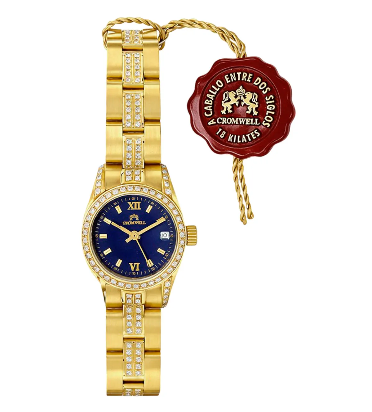 Reloj de oro 18k con brillantes 095_315846 reloj de oro amarillo 18k con diamantes naturales esfera azul 095_315861_01