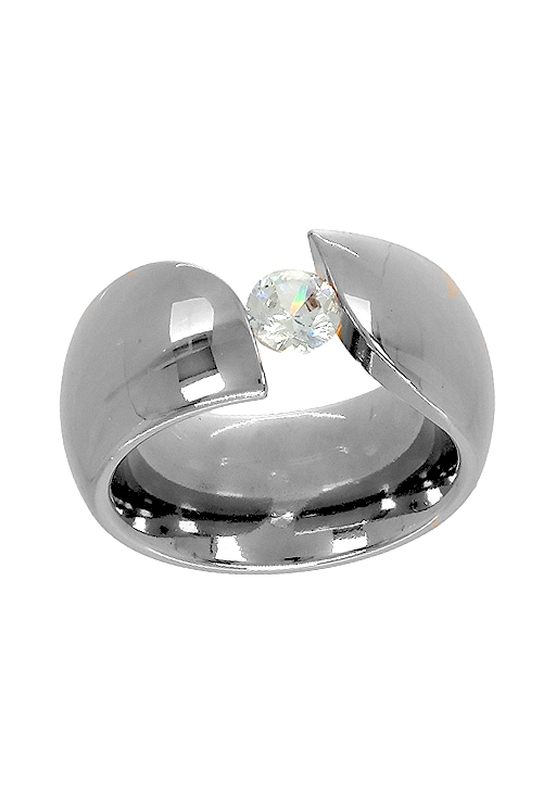 Anillo para señora en acero con circonita, venta online de joyas para mujer a precios baratos 276_A2381
