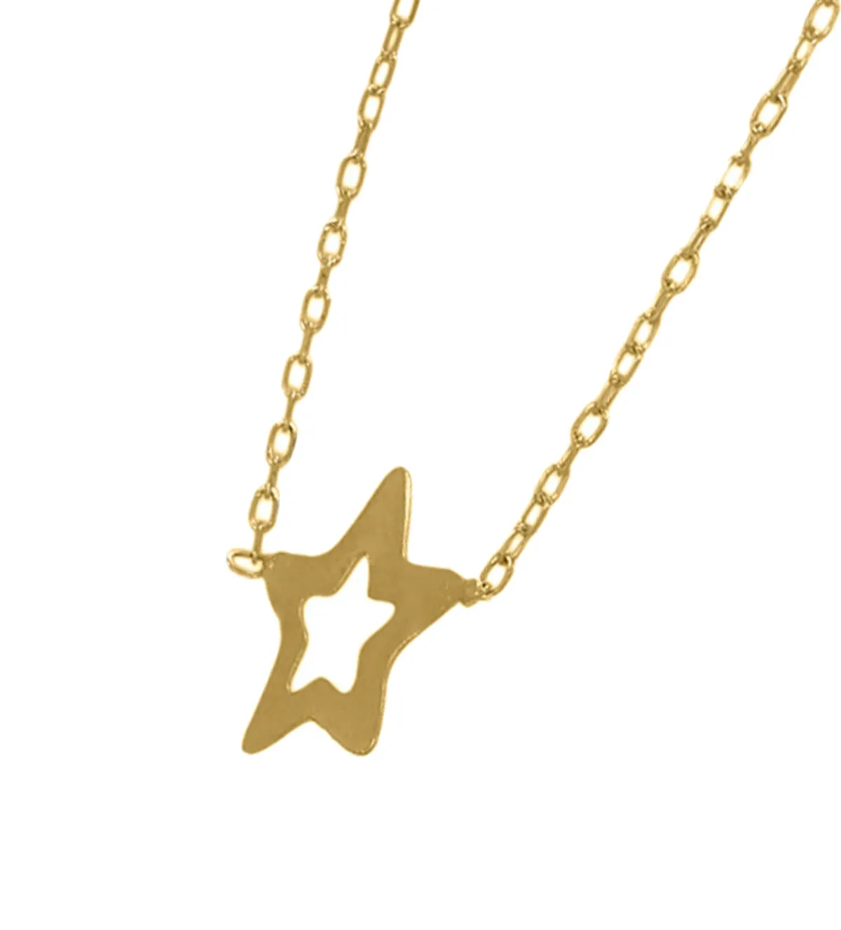 Gargantilla de oro 18K motivo estrella 030_EC-64-CAD gargantilla-de-oro-estrella-030-ec-64-cad foto lateral