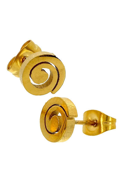 Pendientes de acero IP amarillo espiral celta 276_A2404-10-A joyas de mujer a precios baratos