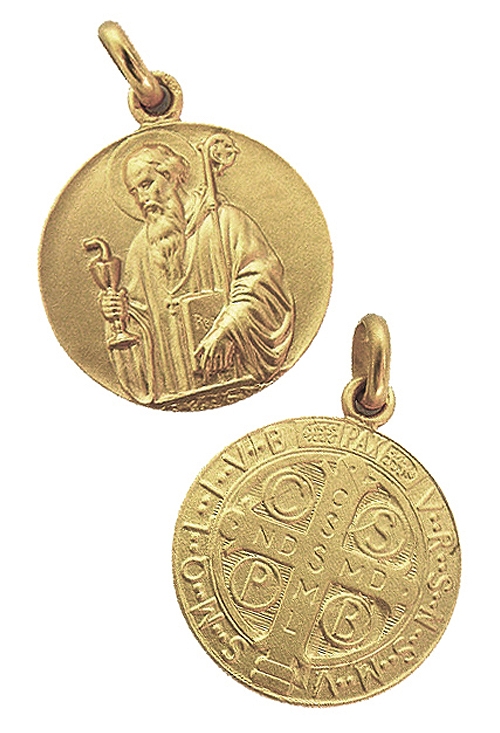 Medalla San Benito viejo de oro 18 ktes 268_M1-1-302 Medalla de San Benito viejo en oro