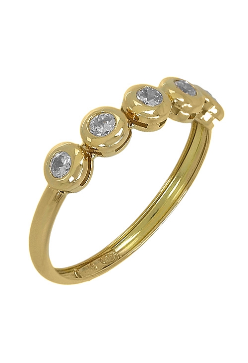 Anillo oro amarillo con circonitas media alianza 234_1ST825 anillo oro amarillo 18 ktes con circonitas tipo media alianza vista oblicua 234_1ST825_01