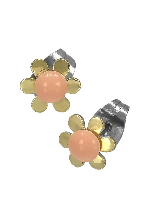 pendientes de acero y oro con coralina a precio especial online 094_61363-PTO-C