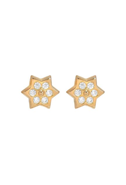 pendientes oro amarillo 18k y circonitas estrella 6 puntas precio barato joyeria online foto frontal 234_2068