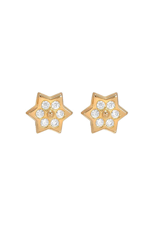 Pendientes oro amarillo 18 ktes estrella 6 puntas 234_2068 pendientes oro amarillo 18k y circonitas estrella 6 puntas precio barato joyeria online foto frontal 234_2068