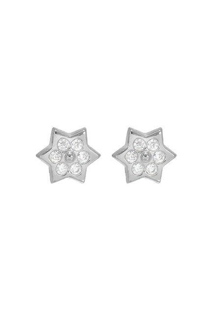 Pendientes oro blanco 18 ktes estrella 6 puntas tiendas fisicas en Madrid y las Rozas venta online segura