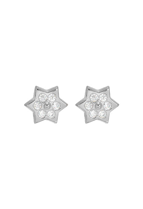Pendientes oro blanco 18 ktes estrella 6 puntas 234_2068-B Pendientes oro blanco 18 ktes estrella 6 puntas tiendas fisicas en Madrid y las Rozas venta online segura