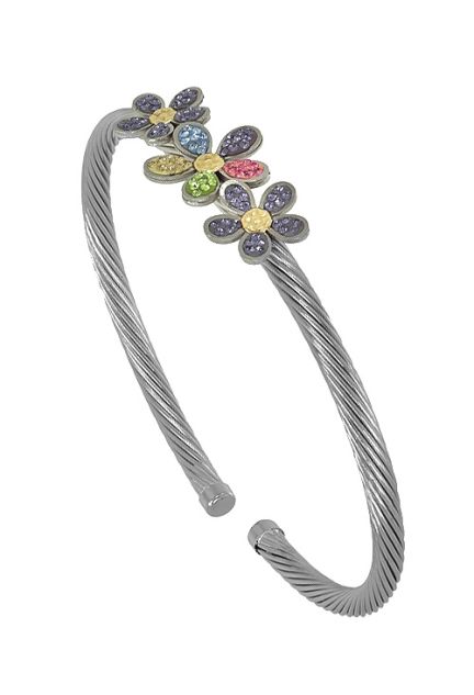 pulsera de acero y oro con cristales swarovski a precios especiales venta online vista oblicua 094_51195-3FCF_01