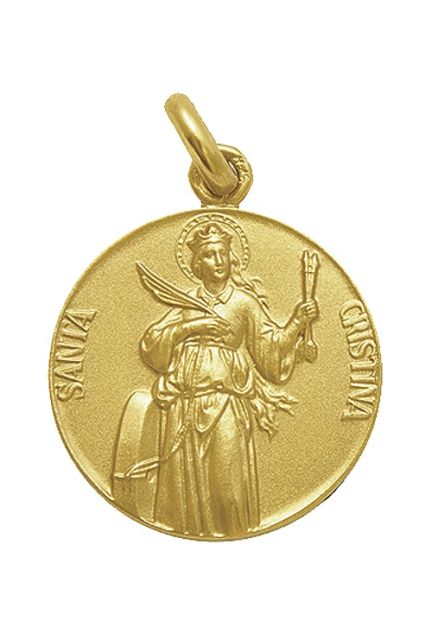 Medalla Santa Cristina 20 milimetros en oro