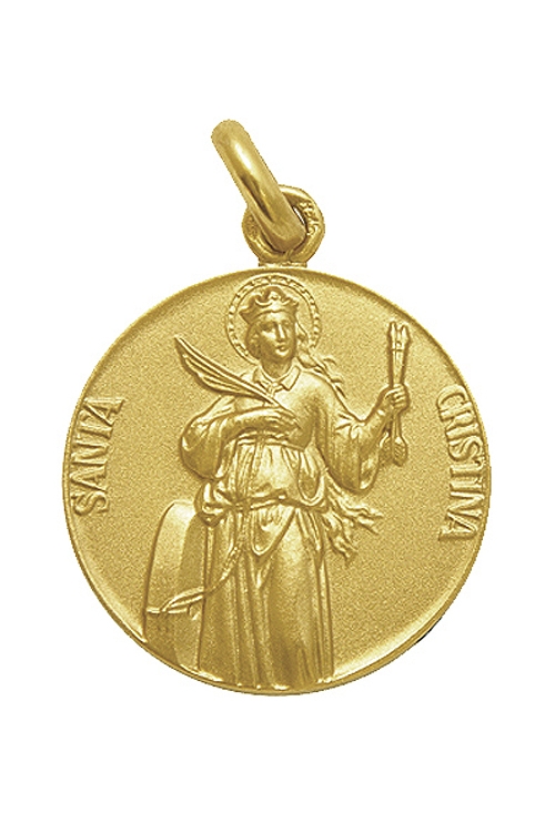 Medalla de Santa Cristina oro 18K 268_M1-1-132-20 Medalla Santa Cristina 20 milimetros en oro