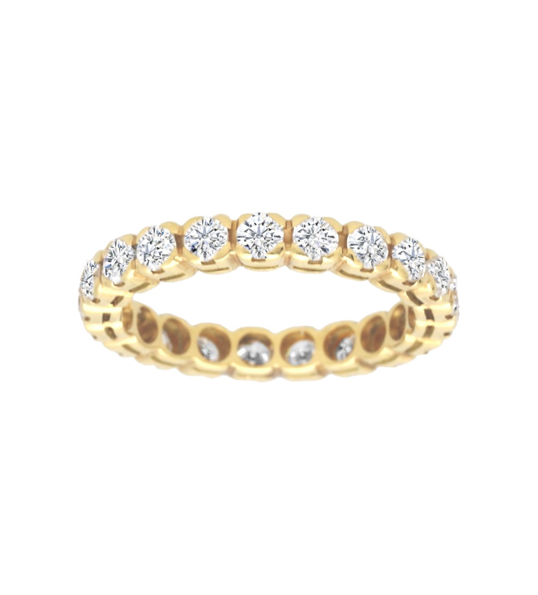 anillo oro amarillo 18 ktes con diamantes alianza completa foto principal