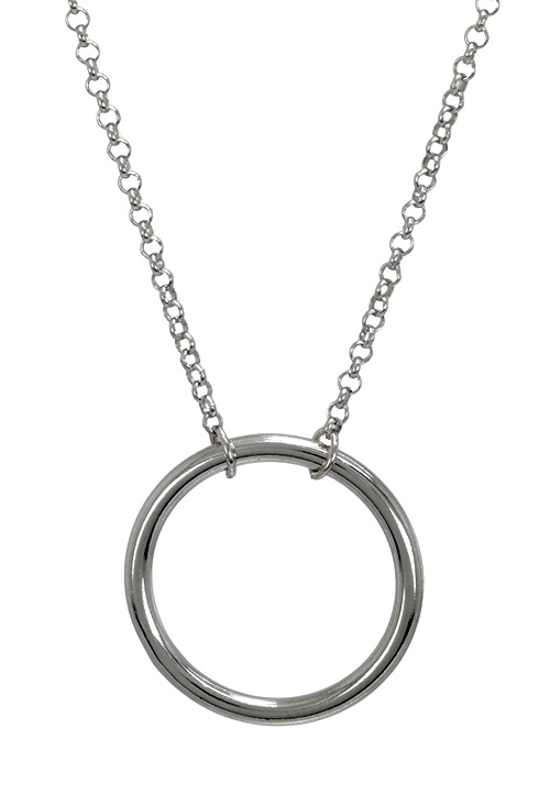 gargantilla plata cadena rolo y motivo circular foto 1 266_025344-1-1