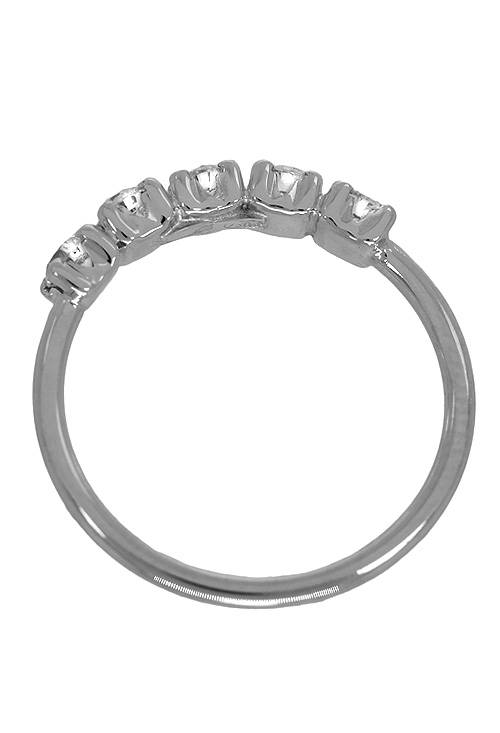 Anillo oro blanco con circonitas media alianza 234_1ST826-B (Anillos y sortijas) foto lateral