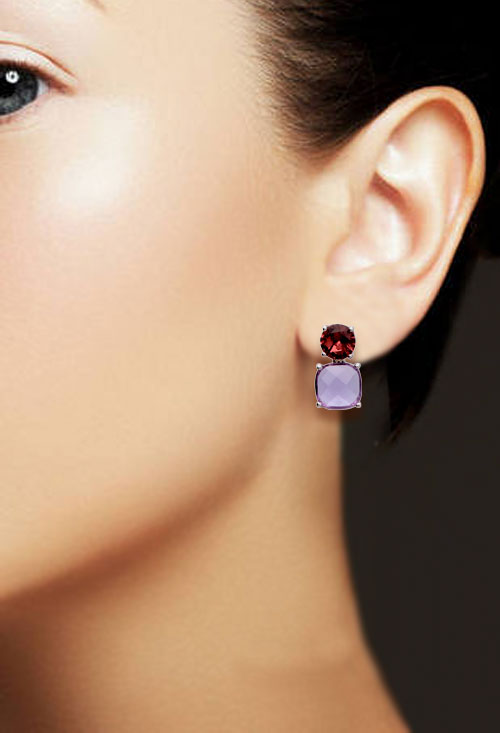 Pendientes largos plata marca Diplata 280_2022012 pendientes largos de plata y cuarzos de colores marca diplata -a-precios-baratos 280_2022012_01 toma en modelo femenino