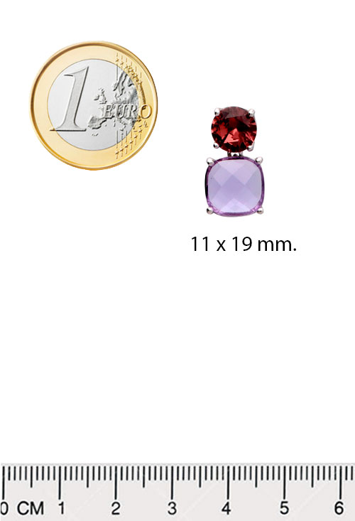 Pendientes largos plata marca Diplata 280_2022012 pendientes largos de plata y cuarzos de colores marca diplata -a-precios-baratos 280_2022012_01 toma con medidas