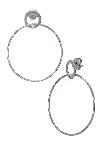 pendientes largo de plata a ros colgando de circulo foto 02 266_015367-1-1_01