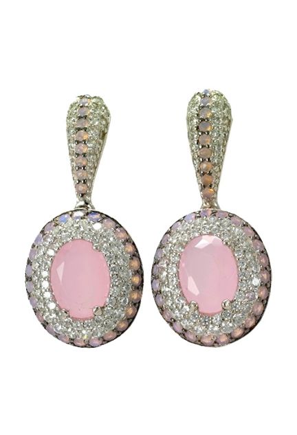 Pendientes largos plata y piedras de color 280_2022137-RM (Pendientes) foto frontal