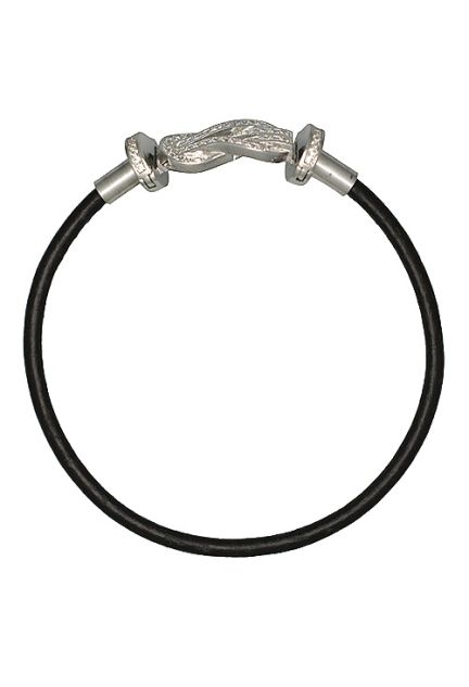 pulsera cuero y motivo plata nudo enlazado 240_BPR-20C