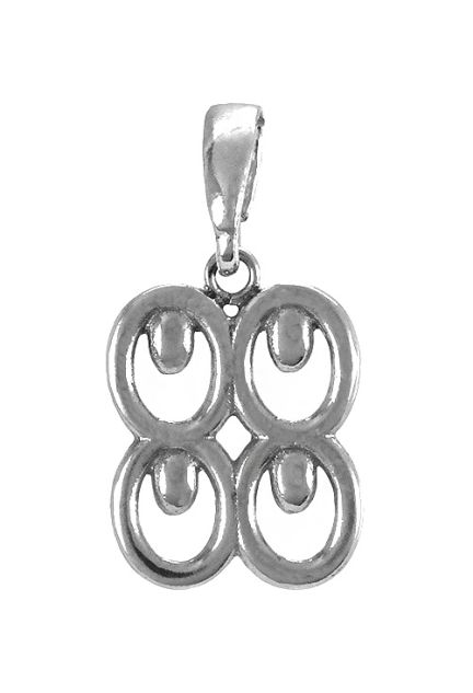 colgante plata Adinkra africano del conocimiento foto frontal 022_ADINKRA-02