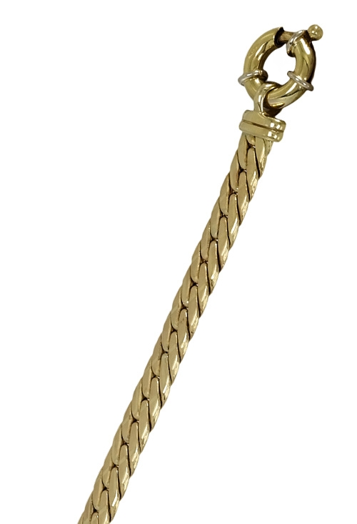 Pulsera oro amarillo 18 ktes para mujer 0628 pulsera oro amarillo 18 ktes modelo trenzado muy tupido vista lateral 0628