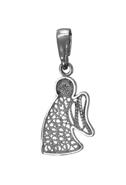 colgante de plata con forma de angel
