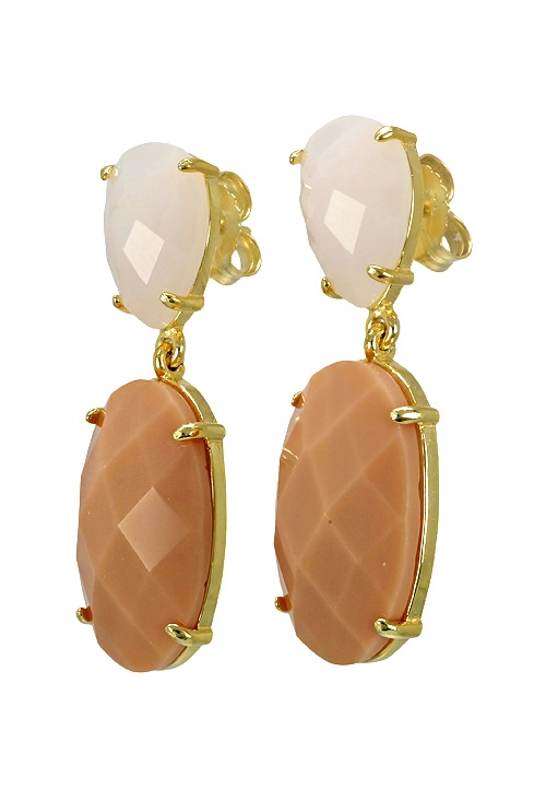 Pendientes de plata largos con piedras perfil