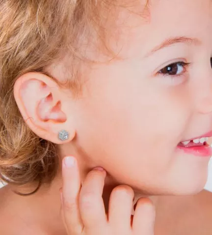 pendientes de plata para niña modelo