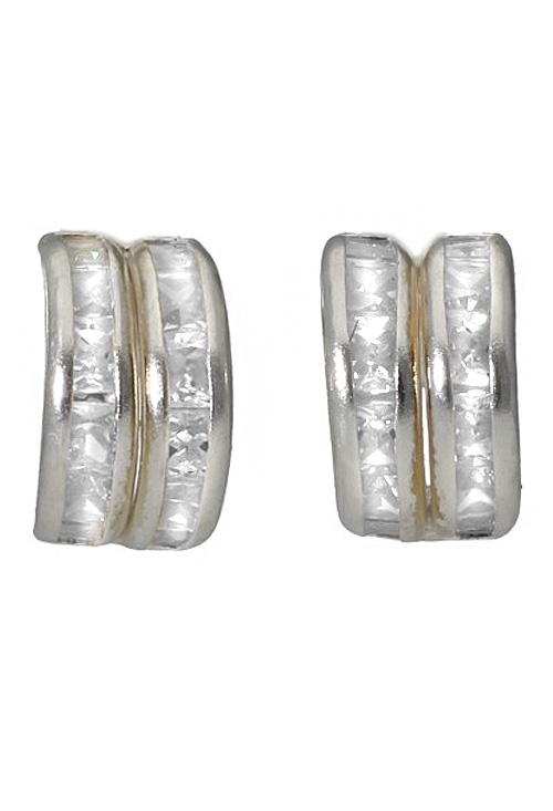 pendientes de plata y circonitas con sistemas de presion vista frontal perecio barato 030_2102-R-PL_00