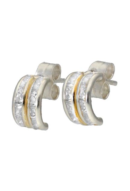 pendientes de plata y circonitas con sistemas de presion vista lateral perecio barato 030_2102-R-PL_02