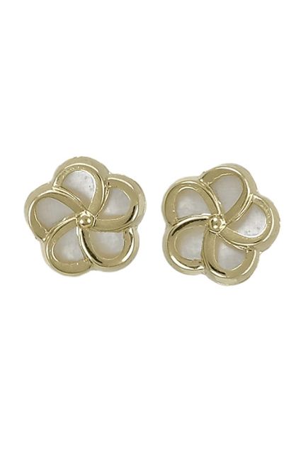 pendientes oro amarillo y nacar forma de flor foto principal